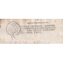 1816-PS-60 ESPAÑA SPAIN 1816 SEALLED PAPER REVENUE. SELLO 2º.