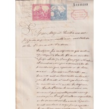 1882-PS-19 ESPAÑA SPAIN 1882 SEALLED PAPER REVENUE OVERPRINTED. 9º + POLIZAS 11º.