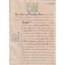 1889-PS-12 ESPAÑA SPAIN 1889 SEALLED PAPER REVENUE. SELLO 5º + BURGOS LAWYER.