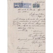 1897-PS-17 ESPAÑA SPAIN 1897 SEALLED PAPER REVENUE. SELLO 12º + 10c WAR TAX.