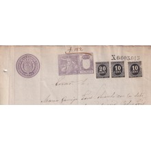 1899-PS-10 ESPAÑA SPAIN 1899 SEALLED PAPER REVENUE. SELLO 12º + 10+20c WAR TAX.