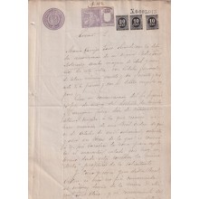 1899-PS-10 ESPAÑA SPAIN 1899 SEALLED PAPER REVENUE. SELLO 12º + 10+20c WAR TAX.