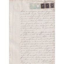 1899-PS-11 ESPAÑA SPAIN 1899 SEALLED PAPER REVENUE. SELLO 10º + 10+40c WAR TAX.
