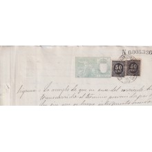 1899-PS-12 ESPAÑA SPAIN 1899 SEALLED PAPER REVENUE. SELLO 10º + 50+40c WAR TAX.