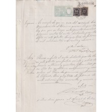 1899-PS-12 ESPAÑA SPAIN 1899 SEALLED PAPER REVENUE. SELLO 10º + 50+40c WAR TAX.