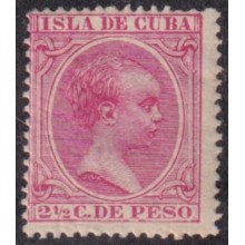 1896-329 CUBA SPAIN MH 1896 ALFONSO XII 2 ½ c.