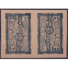 1921-20 CUBA REPUBLICA 1921 MNH OFFICIAL SEALLED TETE BECHE IMPERFORATED