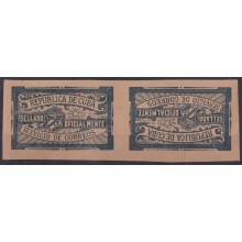 1921-21 CUBA REPUBLICA 1921 MNH OFFICIAL SEALLED TETE BECHE IMPERFORATED.