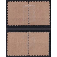 1917-450 CUBA REPUBLICA 1917 REVOLUCION DE LA CHAMBELONA OVERPRINT PAIR ORIGINAL 100% GUARANTEE.
