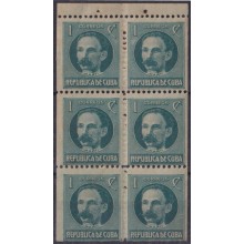 1917-447 CUBA REPUBLICA 1917 1c JOSE MARTI BOOKLED ORIGINAL GUM.