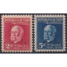 1934-172 CUBA REPUBLICA 1934 MLH CARLOS J FINLAY YELLOW FEVER HEALTH MEDICINE ORIGINAL GUM.