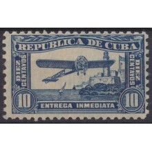 1935-104 CUBA REPUBLICA 1935 MLH SPECIAL DELIVERY MORANE AVION AIRPLANE ORIGINAL GUM.