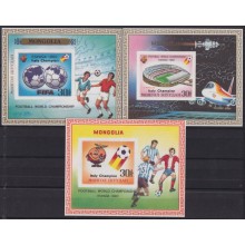 F-EX52422 MONGOLIA MNH 1982 SOCCER FOOTBALL IMPERF OVERPRINTED SPECIAL TEXTURE ONLY 3.