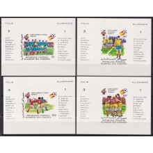 F-EX52611 COMORES MNH 1982 SOCCER FOOTBALL 4 IMPERF CARBOARD PROOF SILVER OVERPRINT WINNER.