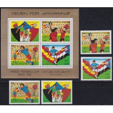 F-EX63632 YEMEN MNH 1982 SHEET SPAIN SOCCER WORLD CUP FUTBOL.