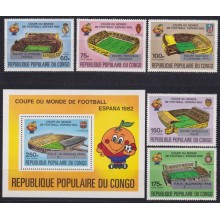 F-EX63639 CONGO MNH 1982 WORLD CHAMPIONSHIP SOCCER FOOTBALL WINNER OVERPRINT.