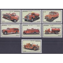 F-EX63429 NICARAGUA MNH 1983 FIRETRUCK FIREFITHING CAR CARROS DE BOMBEROS.