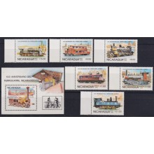 F-EX63441 NICARAGUA MNH 1985 RAILROAD TRAIN RAILWAYS LOCOMOTIVE FERROCARRIL.