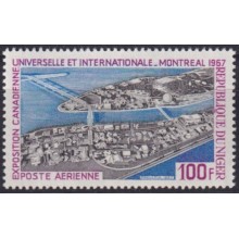 F-EX63445 NIGER MNH 1967 MONTREAL WORLD FAIR BRIDGE RAILROAD TRAIN RAILWAYS.
