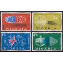 F-EX63447 NIGERIA MNH 1961 UPU AVION SHIP AUTO RAILROAD TRAIN RAILWAYS LOCOMOTIVE FERROCARRIL.