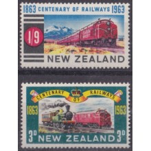 F-EX63452 NEW ZEALAND MNH 1963 RAILROAD TRAIN RAILWAYS LOCOMOTIVE FERROCARRIL.
