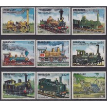 F-EX63467 PARAGUAY MNH RAILROAD TRAIN RAILWAYS LOCOMOTIVE FERROCARRIL.