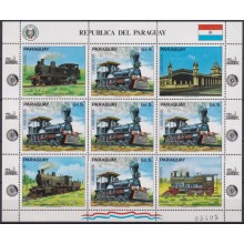 F-EX63612 PARAGUAY MNH 1980 RAILROAD TRAIN RAILWAYS LOCOMOTIVE FERROCARRIL.