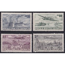 F-EX63984 POLAND MNH 1954 AVION AIRPLANE RAILROAD TRAIN RAILWAYS LOCOMOTIVE FERROCARRIL.