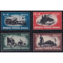 F-EX63993 RUMANIA MNH 1948 AVION AUTO RAILROAD TRAIN RAILWAYS LOCOMOTIVE FERROCARRIL.