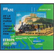 F-EX63256 RUMANIA MNH 1983 ORIENT EXPRESS RAILROAD TRAIN RAILWAYS LOCOMOTIVE FERROCARRIL.