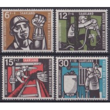 F-EX64008 SAAR SARRE GERMANY MNH 1957 MINNING RAILROAD TRAIN RAILWAYS LOCOMOTIVE FERROCARRIL.
