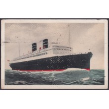 POS-1883 CUBA POSTCARD 1933 MORRO CASTLE PAQUEBOT  WARD LINE SHIP TO US USA.
