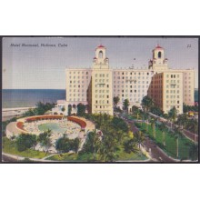 POS-1885 CUBA POSTCARD 1955 CHARISTMAS NATIONAL HOTEL WITH SEMIPOSTAL.