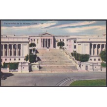POS-1888 CUBA POSTCARD 1951 UNIVERSITY OF HAVANA TO CALIFORNIA USA US.