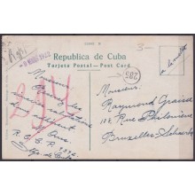 POS-1896 CUBA POSTCARD 1922 1C FROM BOOKLED STIAGO DE CUBA LIBERTY PARK - USA US.