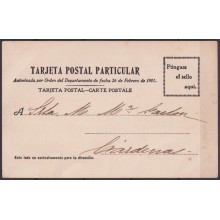 POS-1899 CUBA POSTCARD 1902 CARDENAS COLUMBUS SQUEARE RARE TO USA US.
