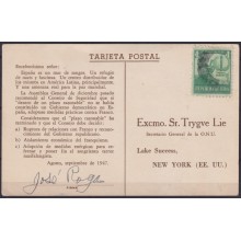 POS-1900 CUBA POSTCARD 1947 CAMPAÑ ESPAÑOLES ANTIFRANQUISTAS HITLER - FRANCO.