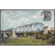 POS-1901 CUBA POSTCARD 1910 SANTIAGO DE CUBA RAILROAD BRIDGE GUANINICUM FRANCE.