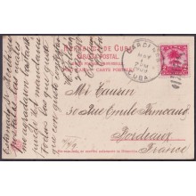 POS-1911 CUBA POSTCARD 1909 COUNTRY LANDSCAPE CANE IN CART CARRETA DE CAÑAS.