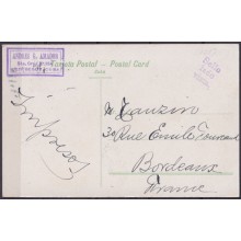 POS-1913 CUBA POSTCARD 1909 SANTIAGO DE CUBA EL VISO FORT CIENFUEGOS TO FRANCE.