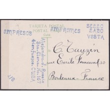 POS-1914 CUBA POSTCARD 1910 HAVANA ROYAL PALM AVENUE CIENFUEGOS TO FRANCE.