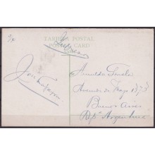 POS-1921 CUBA POSTCARD CIRCA 1909 HAVANA CENTRAL PARK TO ARGENTINA.