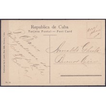 POS-1928 CUBA POSTCARD CIRCA 1917 HAVANA RESIDENCE ET PRADO PROMENADE TO ARGENTINA.