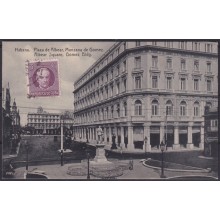 POS-1930 CUBA POSTCARD CIRCA 1920 HAVANA ALBEAR SQUARE TO ARGENTINA.