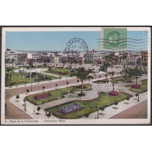 POS-1936 CUBA POSTCARD 1930 HAVANA FRATERNITY SQUARE TO ARGENTINA.