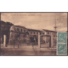 POS-1942 CUBA POSTCARD 1917 1c MAPITAS HAVANA LA FUERZA CASTLE FORTRESS TO ARGENTINA.