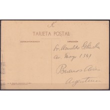 POS-1942 CUBA POSTCARD 1917 1c MAPITAS HAVANA LA FUERZA CASTLE FORTRESS TO ARGENTINA.