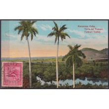 POS-1947 CUBA POSTCARD 1930 YUMURY VALLEY LANDSCAPE GUANTANAMO TO ARGENTINA.