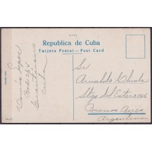 POS-1947 CUBA POSTCARD 1930 YUMURY VALLEY LANDSCAPE GUANTANAMO TO ARGENTINA.