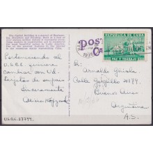 POS-1949 CUBA POSTCARD 1936 HAVANA NATIONAL CAPITOL VIEW TO ARGENTINA.